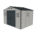 Duramax Woodside Plus - 10ft x 8ft Plastic Garden Shed in Grey