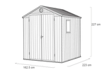 Pro Grade 6ft x 8ft Premium Plastic Double Door Garden Shed - Grey Wood Touch Texture