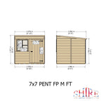 Shire Shiplap 7ft x 7ft Pent Wooden Garden Shed
