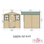 Shire Casita 7ft x 7ft Apex Garden Shed