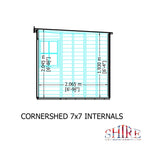 Shire 7ft x 7ft Corner Pressure Treated Shed