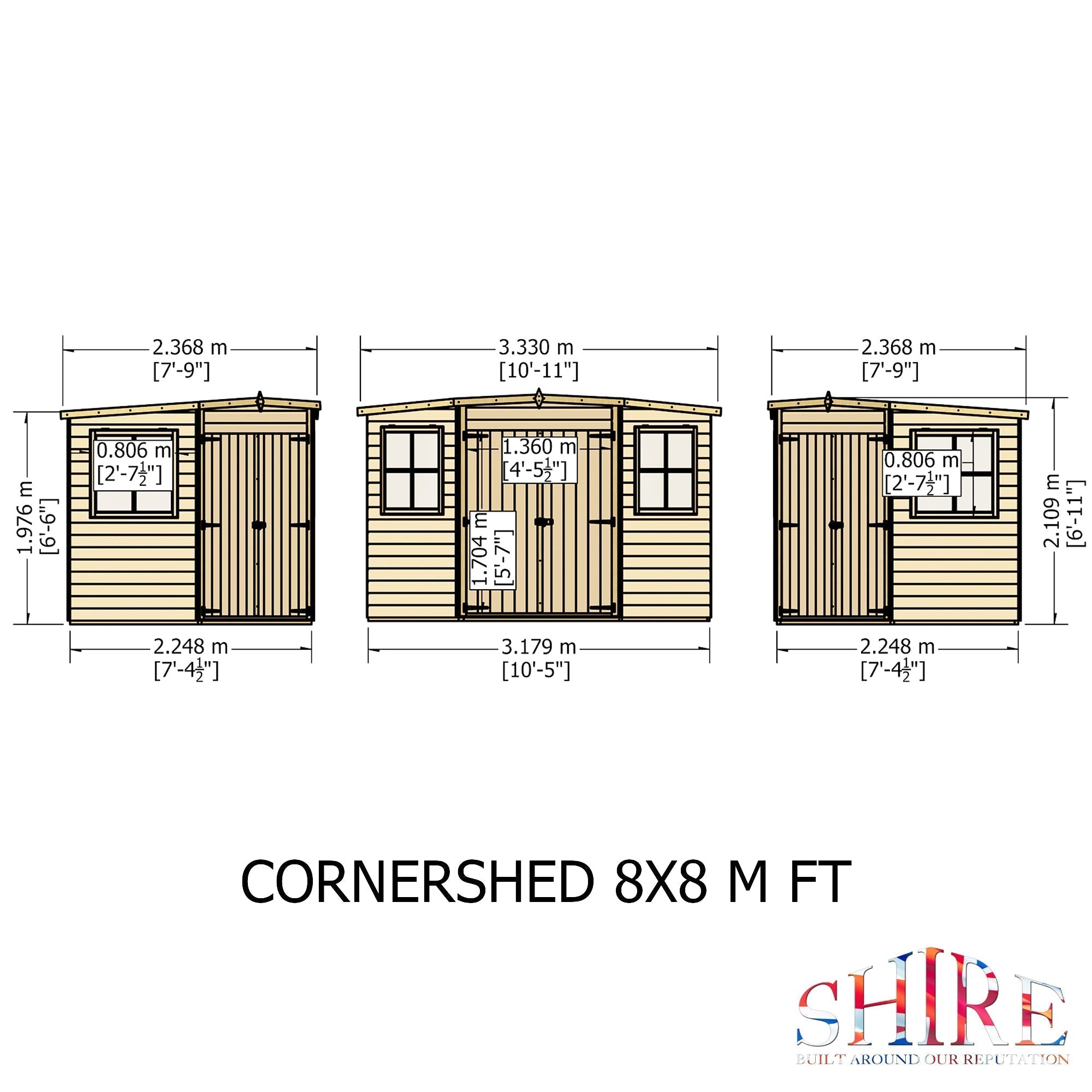 Shire Shiplap 8ft x 8ft Corner Shed
