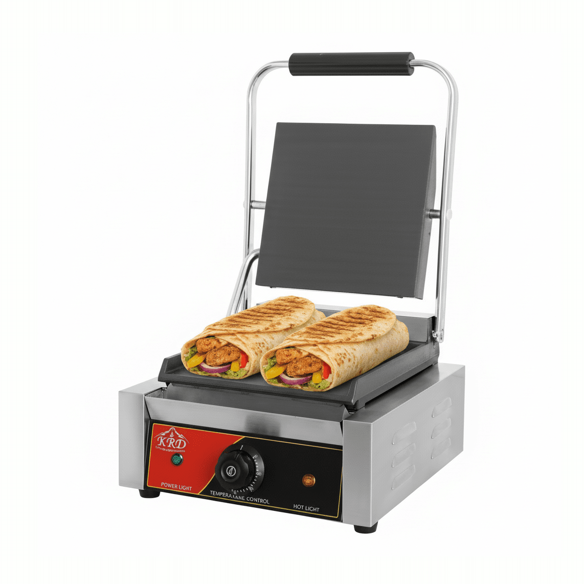 KRD Panini Grill Single Smooth Plates 1.8kW KEG-811B
