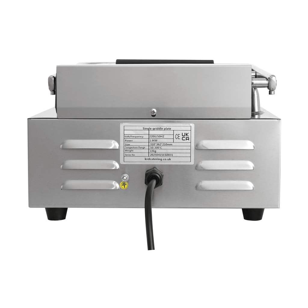 KRD Panini Grill Single Smooth Plates 1.8kW KEG-811B