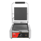 KRD Panini Grill Single Ribbed Top Flat Bottom 1.8kW KEG-811C