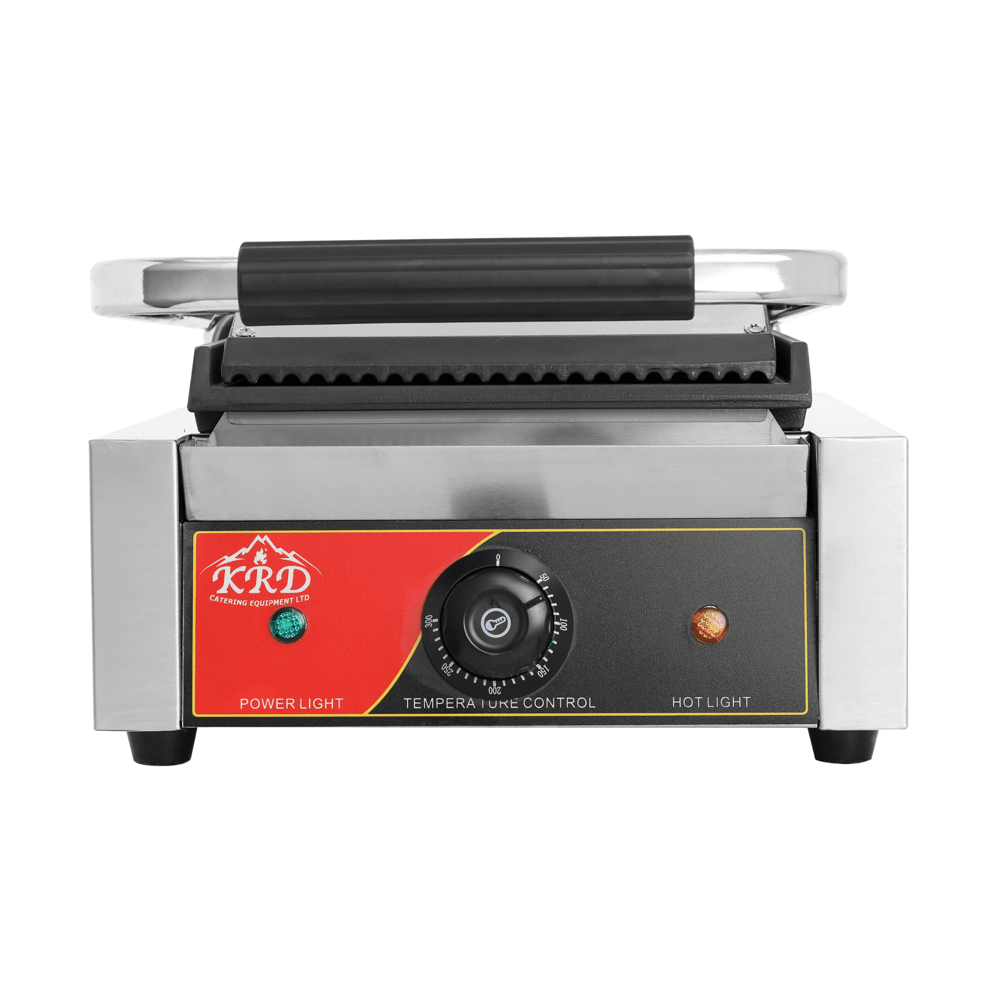 KRD Panini Grill Single Ribbed Top Flat Bottom 1.8kW KEG-811C