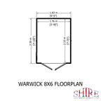 Shire Warwick Shiplap 8ft x 6ft Apex Shed (Double Doors)