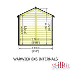 Shire Warwick Shiplap 8ft x 6ft Apex Shed (Double Doors)