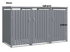 Anthracite Grey Wheelie Bin Storage - Triple Bin Store