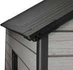 Pro Grade 4ft x 6ft Premium Plastic Garden Shed - Grey/Anthracite Wood Touch Texture