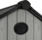 Pro Grade 8ft x 12ft Premium Plastic Double Door Garden Shed - Grey Wood Touch Texture