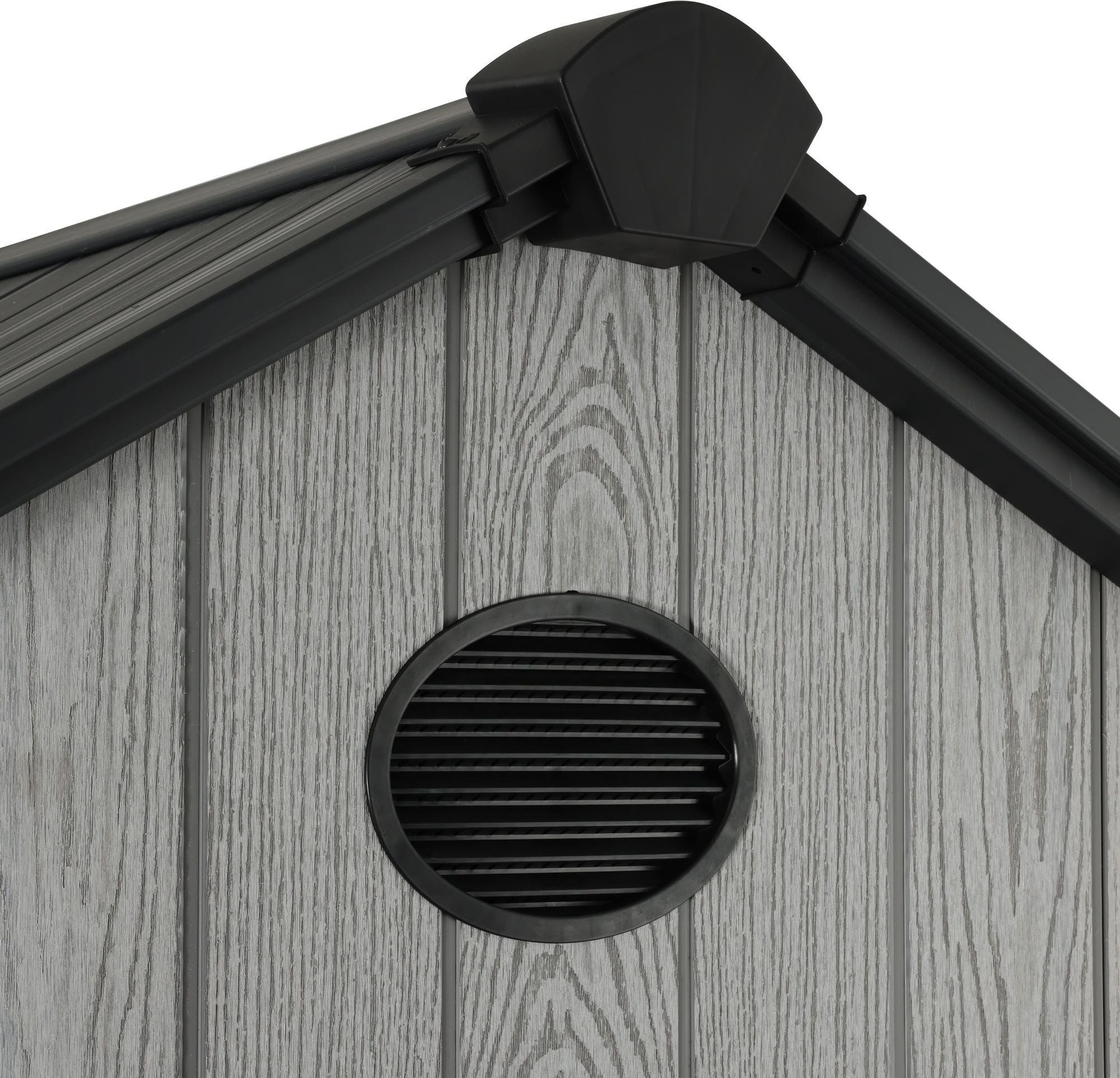 Pro Grade 8ft x 12ft Premium Plastic Double Door Garden Shed - Grey/Anthracite Wood Touch Texture